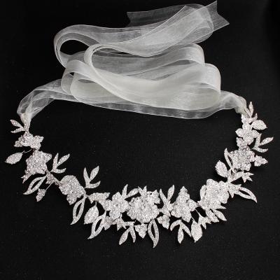 China Classic Bridal Wedding Dress Accessories Rhinestone Sash Belt Party Sash Belts Flower Sashes for sale