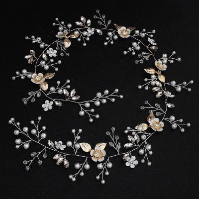 China Luxury Rosa Bessie Silver Wired Pearl Crystal Hair Jewelry Rosa Bessie Silver Wired Pearl Crystal Wedding Head Piece Wedding Bridal Hair Accessories for sale