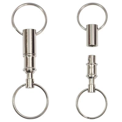 China Pull-Apart Detachable Key Rings Double Key Rings Quick Release Removable Key Chain for sale