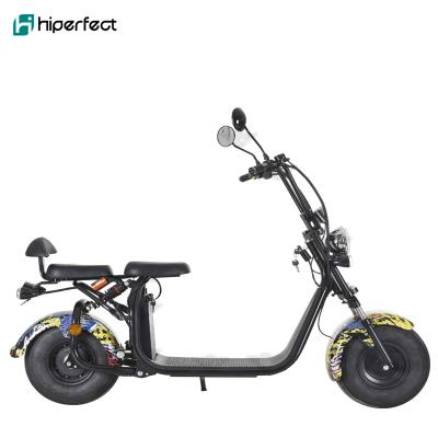 China 2 wheel fat tire 1000W 1500W 60V double seat adults standing citycoco electric scooter with EEC COC HP111E-B for sale