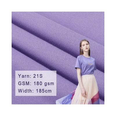 China Textile Fabrics Organic Cotton Combed Cotton Fabric Single Sided Knitted 100% Cotton Fabric For Plain T Shirts for sale