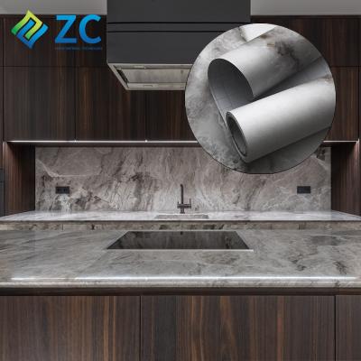 China ZHICAI Self Adhesive Heat Resistant Marble Decorative Films Contacts 3D Marble Paper Wholesale Self Adhesive Wallpaper For Sideboards for sale