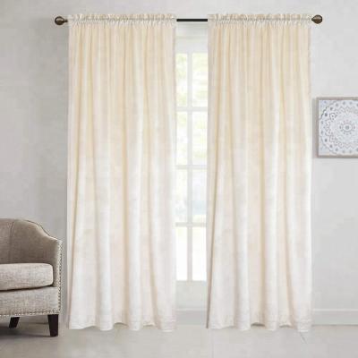 China Blackout China Supplier White Heavy Velvet Drape Panel Blackout Flannel Velvet Curtain For Living Room for sale