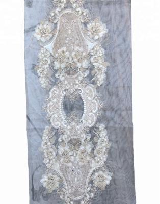 China Blackout Polyester White Embroidery Ready Made 100% Curtain For Home Interior Decoration for sale