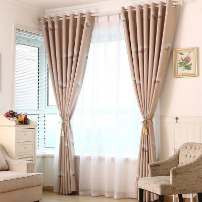 China Blackout Curtain Fabric Blackout Embroidery Curtain, Simply Design Living Room Curtains# for sale