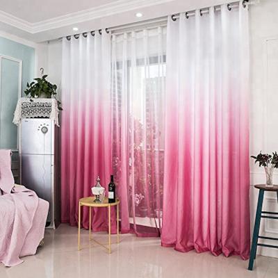 China Red And White Blackout Pink Fiber Print Blackout Silk Free Standing Windows Curtain for sale