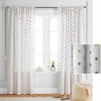 China High Quality Blackout Spot Design Floral Print Blackout Curtain Fabric Coffee Wave Point Living Room Curtain for sale