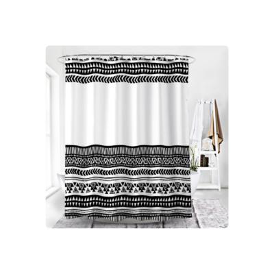 China Sustainable Simple Line Bohemian Shower Curtain , Waterproof Polyester Shower Curtain Shower Curtain for sale