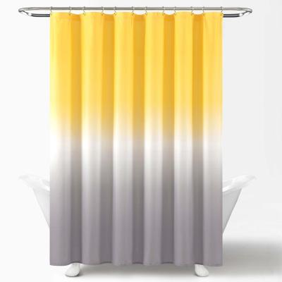 China Amazon Sustainable Hot Sale Bathroom Sets Custom Printed Shower Curtain , Simple Color Gradient Home Printed Shower Curtain for sale