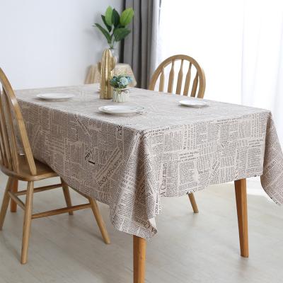 China Oilproof Element European American Style British Cotton Linen Tablecloth, English Newspaper Table Cloth/ for sale