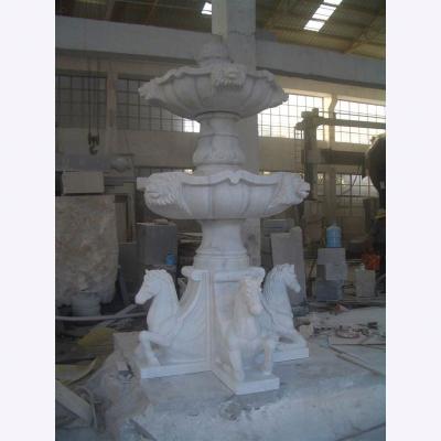 China Modern Outdoor Garden Horse Water Fountain Decorative White Marble Prices for sale