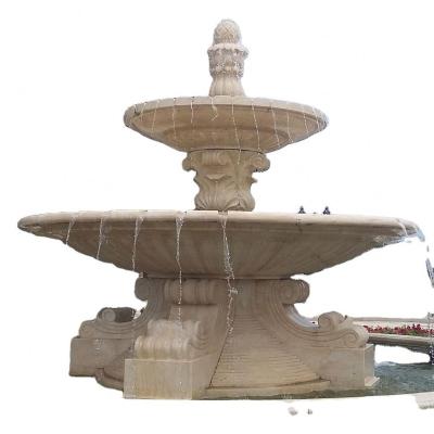 China Large Modern Carved Outdoor Beige Marble Water Fountains Customize Stone On Sale for sale