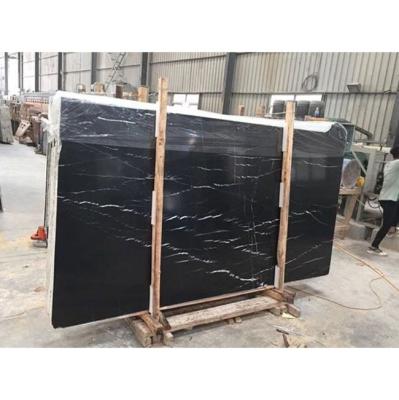 China Modern Nero Marquina Black Marble Tile Black Marble Tile With White Veins for sale