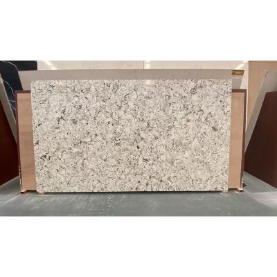 China Factory Direct Modern Artificial Quartz Marble Spray White Oyster For Countertop for sale