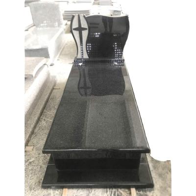 China Modern India Black Granite Tombstone Monument Headstone for sale