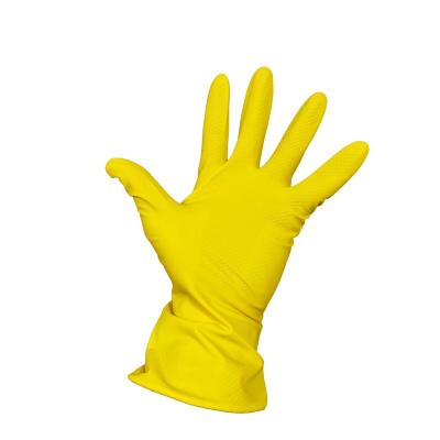 China Good Toughness And Resistance To Pulling High Quality Rubber Glove Yellow In Household Industrial Working Latex Glove for sale