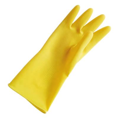 China Good Toughness And Resistance To Pulling Handa L-40g Yellow Household Latex Glove , Rubber Glove for sale