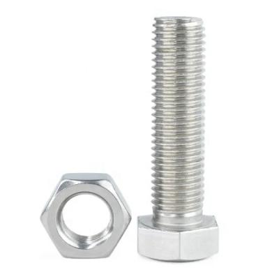 China Surface is SS304 SS316 DIN933 DIN931 soft full nut stainless steel A2-70 A4-80 hexagon head threaded bolts and hex nut fasteners for sale