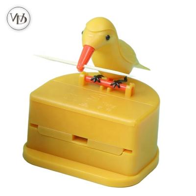 China Fully Automatic Viable Toothpick Holder Storage Toothpick Dispenser Dining Table Decor Press Type Bird Shape Smart Toothpick Box for sale