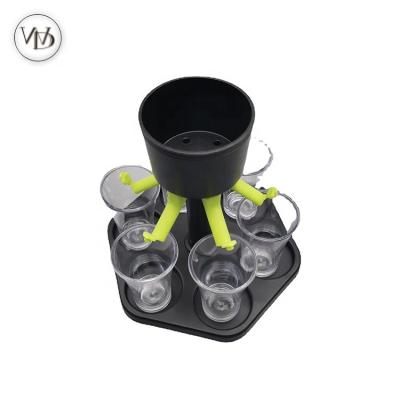 China Modern Multifunctional Beer Beverage Dispenser Liquor Dispenser 6 Shot Glass Buddy Shot Rack Dispenser Wine Cocktail Fast Fill Tool Bar Accessories for sale