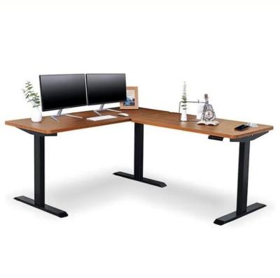 Cina L-Shaped Laptop Standing Desk con Triple Motor Base 27.9 pollici/mm Regolazione in altezza in vendita