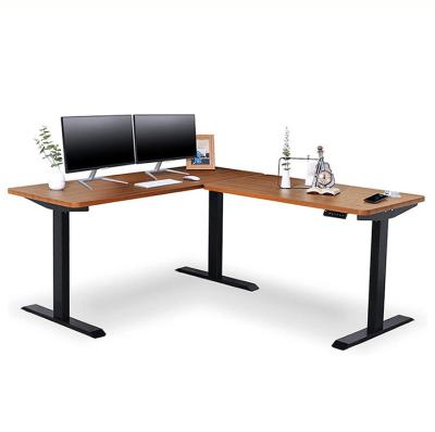 China Mesa de café de bambú eléctrica ajustable en altura para levantar la mesa de ordenador en venta