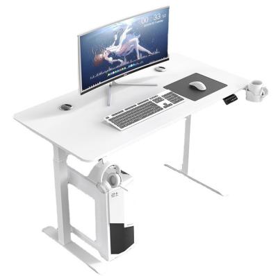 China Commercial Furniture Custom Design Wood Standing Desk with Electric Height Adjustable Base for sale