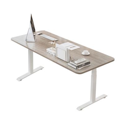 China General Commercial Furniture Wood Grain White Electric Standing Desk for Teachers for sale