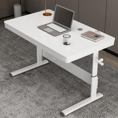 China Custom White Manual Lift Table 600mm Height Adjustable Wooden Coffee Table for Office for sale