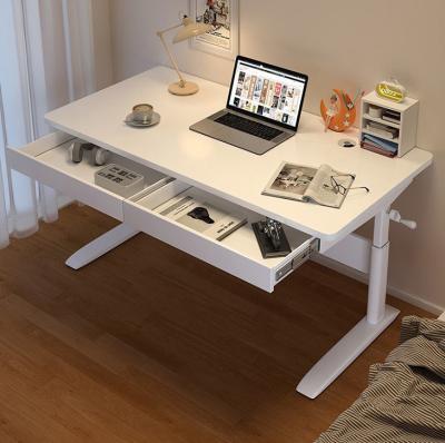 China Height Adjustable Desk White Wooden Gaming Workstation for Improved Gaming Experience for sale