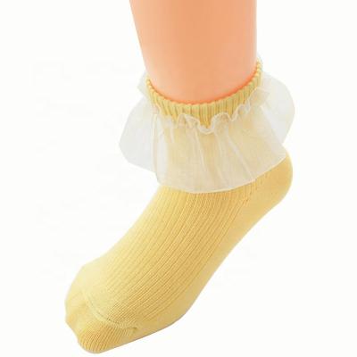 China Spring and autumn new girls cotton antibacterial socks lace up princess socks for sale