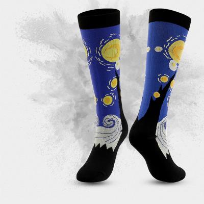 China Breathable Custom Sports 20-30mmhg Medical Knee High Running Cycling Nurse Football Compression Socks for sale