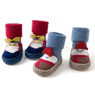 China Autumn And Winter Baby Socks Christmas Terry Socks Antibacterial Wholesale Warm Home Socks for sale