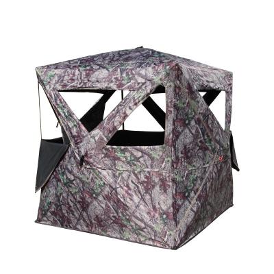 China Camouflage Hunting Tent / Field Game Camouflage For 2-4 Persons 160x160x180cm 600D Polyester With A 180 Degree View Outside for sale