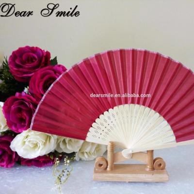 China Fabric Custom Printed Bamboo Folding Hand Paper Fan For Promotion for sale