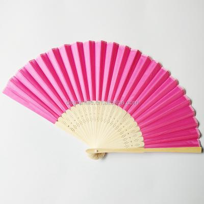 China China Custom Printing Large Size Color Bamboo Cloth Folding Hand Fan for sale