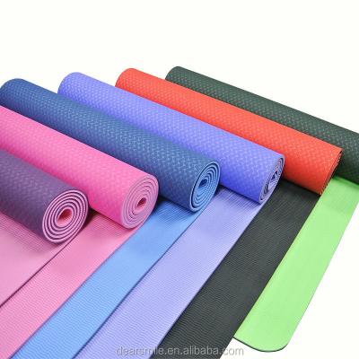 China High Quality Eco-friendly Lightweight Custom Yoga Mat Non-slip Two Tone Custom Logo Printing Natural Tape Yoga Mat for sale