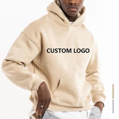 China Custom Made Cotton Terry Oversize Hoodie Thick Fleece Drop Size Men Hoodies Simple White French High Quality Plus Shoulder for sale