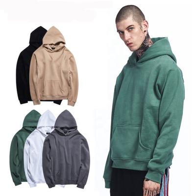 China Custom Design Drop Shoulder Street Pullover Custom Street Hoodies Men Heavy Simple Oversized Cotton Factory Hoodies for sale