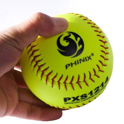 China PK Cork Ball Core Fluorescent Yellow PVC Leather High Quality Baseball Practice And Training Adult Women's Baseball for sale