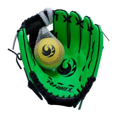 China High Quality Soft And Comfotable Baseball Pitching Glove Green PVC Baseball Pitching Glove for sale