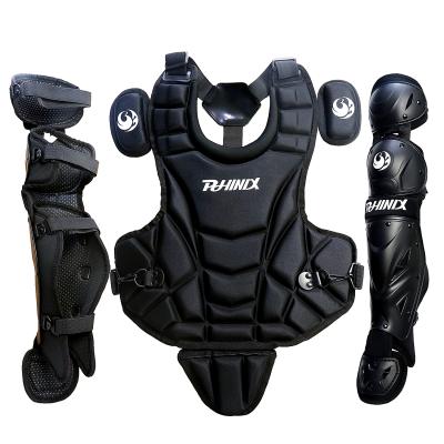 China 2021 Kid Youth Black Baseball Catchers Chest And Leg Guards Protector Set For Youth for sale