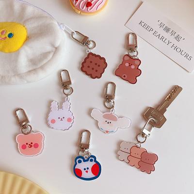 China Cute Kawaii Cartoon Key Chain Bear Key Holder Anime Animal Key Chain For Women Bag Pendant Acrylic Key Chain for sale