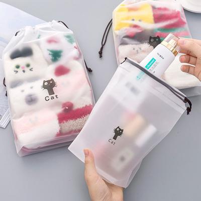 China Custom Printed Free Wires Moisture Proof LOGO Underwear Packaging Bag Shipping Drawstring Bag Frosted Plastic Bag Clothes 14 for sale