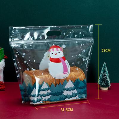 China Moisture Proof Toast Bread Packaging Handle Bags For Bakery Christmas New Year Party Handmade Gift Food Grade for sale