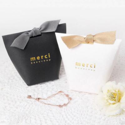 China High quality recycled materials ready to ship luxury eco friendly custom logo printed folding jewelry gift bag paper shopping bagwith ribbon handle for sale