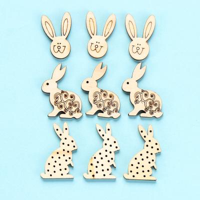 China Polished Wooden Christmas Decoration Custom Design Crafts Tags Easter Bunny Egg Decor DIY Christmas Tree for sale