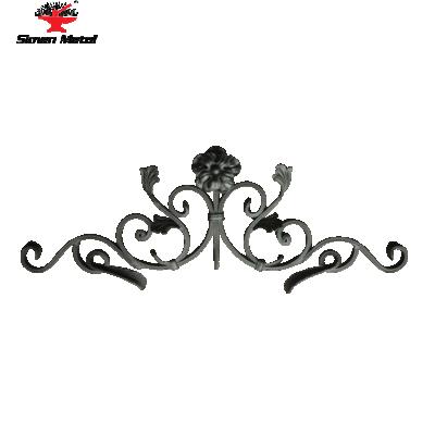 China Easily Assembled Leaves And Flowers Scroll Decorative Steel Wrought Iron Door Components for sale