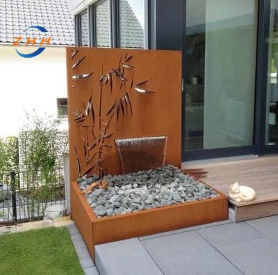 China Garden Deocration Corten Steel Abstract Sculpture Water Fountain For Garden for sale