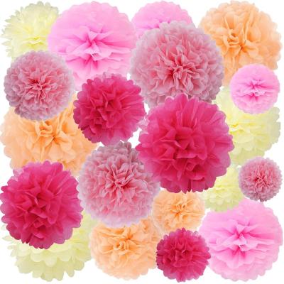 China Honeycomb Paper Flower Decorations Pom Poms Backdrop Kit Paper Flower Festival Decoration Tissue Paper Flower for Party Birthday Wedding for sale